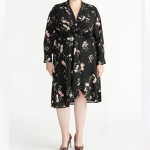 Rachel Roy Collection Floral Black Midi Dress